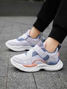 1 Pair Children's Summer Lightweight Breathable Mesh Sporty Casual Running Shoes, Suitable For Daily Casual And Running - Purple - View 3