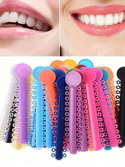 40 piezas de ligaduras elásticas ortodóncicas multicolor - Bandas elásticas suaves y altamente elásticas para aparatos dentales | Juego de higiene oral de fácil cuidado