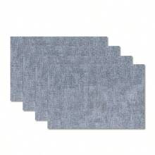 4pcs Solid Color Placemats, Elegant And Simple Design, 17.72 X 11.82 Inches, Machine Washable, Linen Fabric, Suitable For Restaurant, Party, Holiday, Dining Table Decoration