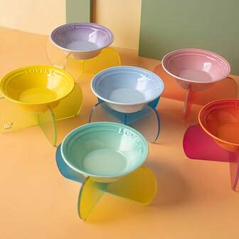 Färgglad kattskål i fransk stil, spilltålig keramisk skål för husdjur, matskål för hund/katt, vattenskål