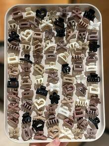 10/20/30/50pcs Random Assorted Mini Hair Clips, Minimalist & Cute Style, Women Hair Accessories, Small Hair Clips, Suitable For Summer, Fits Various Hairstyles, Casual Daily And Outdoor Wear, School Supplies, Autumn Accessory Set, Hair Decor Fall Winter Flower Claw Clip Bows For Vacation Outfits Woman - Multicolor - View 2