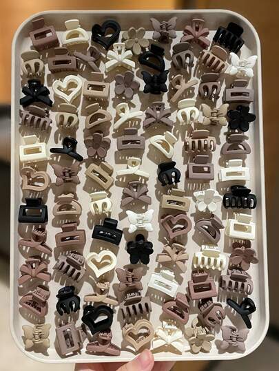 10/20/30/50pcs Random Assorted Mini Hair Clips, Minimalist & Cute Style, Women Hair Accessories, Small Hair Clips, Suitable For Summer, Fits Various Hairstyles, Casual Daily And Outdoor Wear, School Supplies, Autumn Accessory Set, Halloween Hair Decor Fall Winter Flower Claw Clip Bows For Vacation Outfits Woman