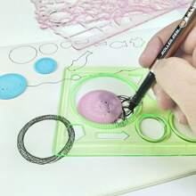 7pcs Multifunction Ruler Set, Geometry Drawing Hollow Scale Drafting Stencils For Students