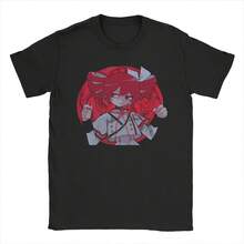 180g Pure Cotton Novelty Kasane  Anime T-Shirt Unisex O-Neck Short Sleeve Top Tee  Cotton Summer Top Tee - 黑色 - 查看 1