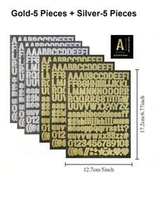 163pcs Glitter Letter & Number Sticker Set, Multipurpose Decorative Stickers For DIY Crafts, Scrapbooking, Gift Wrapping, Birthday/Holiday Decor, Back To School, School/Office Supplies - Multicolor - View 13