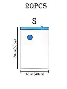20/10/5件套便携式旅行收纳袋，大容量压缩袋，可重复使用真空袋，可折叠收纳袋，印花行李袋，防尘、防潮、防蛀，节省衣物、毛毯、床上用品空间，适用于衣柜、浴室、户外装备、返校、旅行必需品 - 彩色 - 查看 28