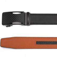 Automatic Buckle Ratchet Belt For Men Black/Blue Carbon Fiber Pattern Belts Male Leather Men Waist Strap Formal Luxury Brands High Quality 3.5cm - 080 - View 9