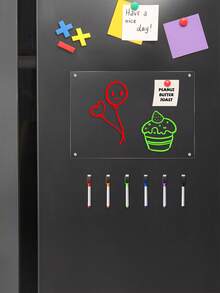 1 Set Magnetic Transparent Acrylic Monthly & Weekly Planner Whiteboard, Erasable Magnetic Fridge Memo Board (Comes With 6 Random Color Whiteboard Markers) - Transparent - View 2