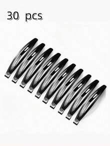 10pcs Thick Matte Black Hair Clips, Curved Bangs,Professional Snap BB Clip Barrettes For Broken Hair, Minimalist Hair Accessories For Women - Black - View 9