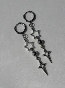 2 pares de Pendientes con diseño de estrella de Polaris | Joyería grunge hipoalergénica Y2K alternativa gótica punki
