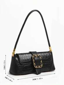 女士时尚百搭休闲日常通勤情人节礼物腋下优雅法棍包 - 彩色 - 查看 11