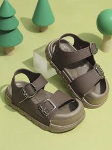 1 Pair New Summer Casual Outdoor Hook And Loop Sandals, Soft & Comfortable