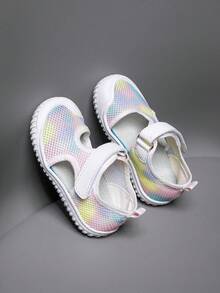 Toddler Girls' Spring/Summer Adjustable Hook&Loop Breathable Mesh Sandals, Soft & Non-Slip TPR Sole, Suitable For Various Occasions, Beach Flip Flops - Multicolor - View 7