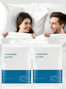 One-Piece Outdoor/Hotel Travel Supplies, Disposable Towel/Bath Towel/Bed Linen Set, Portable Style, Towel/Bath Towel/Bed Sheet Quilt Cover Double-Layer Pillowcase, White Set