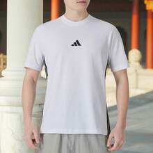 Adidas Men's T-Shirt M 3S SJ T Sportswear Running Fitness Comfortable Casual Round Neck Short Sleeve JY8563 - White/Black - View 5