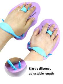 Swimming Paddles, Unisex Adjustable Silicone Strap, Suitable For Swimming, Water Sports And Fitness Training. Swim Paddles - Professional Training And Personal Swimming Paddles, Ergonomic Design With Mesh Paddle Surface., Beach Essentials, Beach Accessories, Pool Float - Multicolor - View 6