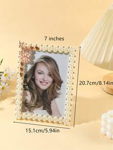 1/2pcs Elegant Faux Pearl Photo Frame, 3"/6"/7"/8"/10" Size, Made Of Gorgeous ABS Plastic Material, Suitable For Room, Bedroom, Office Picture Display Shelf, Home Decor (Random Inner Paper) - Pearl Color - View 11