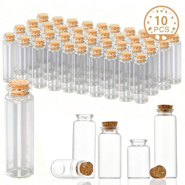 Botella mini portátil, tarros de vidrio sellados con corcho, botellas de vidrio compactas de alta hermeticidad