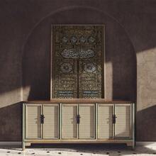 1 Pc Canvas Painting,Islamic Calligraphy, Arabic Script, Wall Art, Geometric Patterns, Minimalist Chair, Arched Architecture ,Wood Framed Painting (1) Thickness 2.5 Cm/ 1 Inch-Home Decoration For All Occasions,Ideal New Year, Valentine's Day,Thanksgiving,Easter,Christmas Gift,Room Decoration Aesthetic,Wall Decoration Art,Perfect Gift,Autumn And Winter Wall Decoration,Living Room Decoration, Bedroom Decoration, Kitchen Decoration, Entry Decoration, Bathroom Decoration, Direct Wall Painting, High Quality Wall Painting Poster,Modern Home Decoration Stretched And Framed Ready To Hang - 黑色 - 查看 4