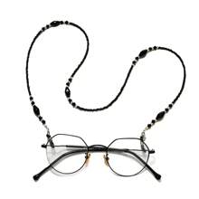 1pc Black Acrylic Eyeglasses Chain, Young Fashionable Sunglasses, Reading Glasses, Decorative Hanging Strap, Matching Neck Cord Chain