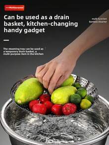 1-Piece Thickened Stainless Steel Lotus-Fold Steamer – Expandable Multi-Layer Vegetable Steamer Basket With Collapsible Design, Heat-Resistant Kitchen Tool For Healthy Cooking & Fruit Draining