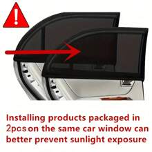 Car Window Shades, 2 Packs Breathable Mesh Side Car Window Sun Shades, Stretch Car Window Screens For Baby/Camping Heat Block UV Protection, Back Window Covers For Car, Truck, SUV, Van
