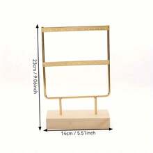 Iron & Wood Jewelry Display Stand For Earrings, Ear Studs, Necklaces, Rings, Pendants For Women Storage Organizer Travel Essentials Back To School Dormitory Storage Fall Decor - Multicolor - View 17