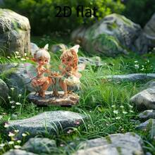 2D flache mystische Garten Elfen Dekoration Gießkanne Pflanze, Acryl, Vintage Stil, ohne Batterie, bodenstehende Außen-Gartendekoration mit üppigem Grün & Elfenlicht, perfekt als Geschenk zu Thanksgiving und Feiertagen, Gartendekoration | Vintage Elfen Design | detaillierte Handwerkskunst, Gartendekoration