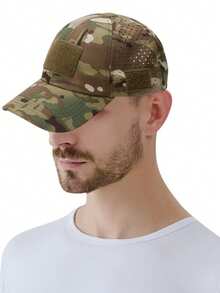 Boné de beisebol camuflado militar 1 peça - chapéu tático respirável com e compartimento para óculos