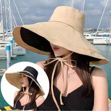 1pc Women's Plain Versatile Sun Hat, Suitable For Fashionable Commuting - MZ728 - View 13