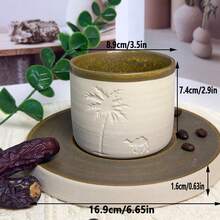 1pc 优质陶瓷杯,田园风格咖啡杯,风格厚陶瓷浓缩咖啡杯,创意陶瓷礼品,沙漠骆驼水杯,节日咖啡杯/茶杯,时尚办公室/家用早餐杯 Back To School Back To School - 彩色 - 查看 7