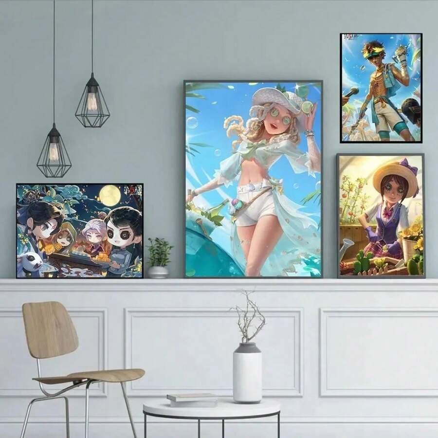 1 pieza Póster de pintura sobre lienzo de la piel limitada de la identidad del juego de arena de batalla asimétrico para decoración de la habitación, arte de pared con marco opcional para regalos de decoración del hogar - Multicolor - Ver 1