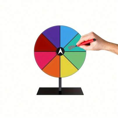 1 套丙烯酸彩虹色旋转游戏，为客户提供商业化的干擦旋转轮游戏，旋转赢得奖励，订婚和婚礼宾客娱乐，可以设置任务或问题，可定制用于有趣的家庭和儿童活动旋转游戏板