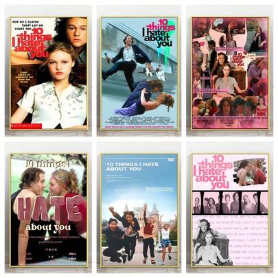 1/6pcs 10 Things I Hate About You Movie Poster Tacky HD Quality Retro Poster Home Cute Room Living Room Bedroom Decoration Frameless