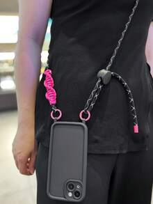 Rose Red and Black Long Rope + Mobile Phone Case