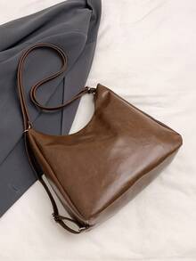 Túi Tote Tối Giản Phong Cách Hàn Quốc Thời Trang Cho Nữ, Túi Đeo Vai Thường Ngày Với Cảm Giác Cao Cấp Độc Đáo - màu nâu - Xem 10