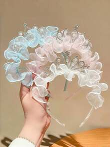 1 件女式皇冠头带，公主皇冠头饰发饰，可爱甜美生日发箍 - 彩色 - 查看 7