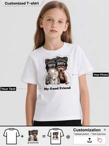 Customized Personalized T-Shirt, Girls Sport T-Shirt, Breathable, A Gift, - Add Images To Design Your Own Personalized Printed T-Shirt