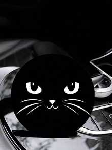 猫咪杯垫 汽车杯架杯垫，手指凹槽，方便取下，汽车内饰配件杯垫，杯垫垫子 汽车杯垫 - 黑與白 - 查看 5