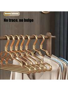 5/10pcsMetal Sturdy Clothes Hanger Golden Aluminum Hanger - Rust-Proof, Fade-Resistant, Clothes HangerGolden Aluminum Hanger - Rust-Proof, Fade-Resistant, Perfect For Coats, Jackets, And Delicate Clothes Aluminum Hanger Rust-Proof Hanger Fade-Resistant Hanger