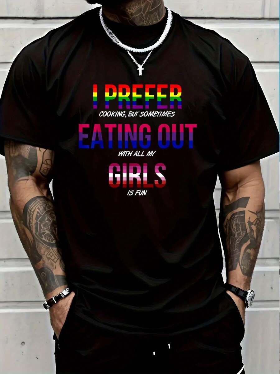 Gay Bisexual Lesbian LGBTQ Funny Ally -Shirt Graphic Tees Summer Clothes Men Shirts Street Wear - Black - View 1