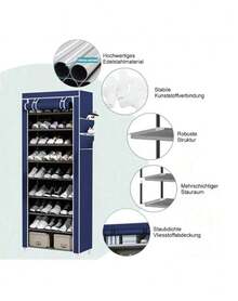 Zapatero simple de múltiples capas, combinación a prueba de polvo, zapatero, zapatero, estante de almacenamiento para dormitorio, estante de acabado, puerta, ahorro de espacio en el hogar - Caqui - Ver 4