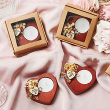 10支/4支/1支装家居装饰香氛蜡烛，木质烛台，新娘礼物烛台，复古木质心形烛台，适用于冥想、酒店或婚礼装饰、现代家居蜡烛、房间装饰、生日毕业礼物、DIY乡村农舍桌面装饰（芦苇草、满天星随机组合发货），感恩节、新年、圣诞节、情人节装饰烛台