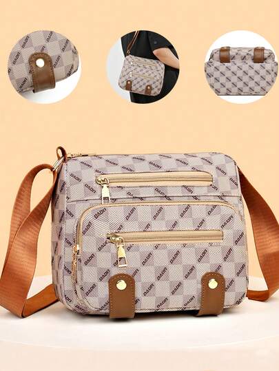 EMERY ROSE Bolsa cuadrada con múltiples bolsillos, nueva bolsa de hombro, bolsa bandolera, bolsa de negocios para hombres y mujeres, mochila de viaje para personas de mediana edad y ancianos