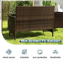 4-Piece Terrace Furniture Set With Washable Cushions And Tempered Glass Coffee Tables - - 1 - View 5