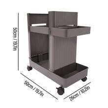 Rainaut Multifunctional Storage Rack, Storage Rack Home Gym Equipment, Workout Equipment Storage Cart - Grey - View 2