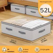 1pc/2pcs/3pcs Foldable Under Bed Storage Bags, Large Capacity Storage Containers With Transparent Window And Reinforced Handle, Non-Woven Fabric Zipper Organizer Bags For Clothes, Blankets, Quilts