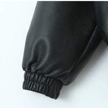 Women's Streetwear Retro Loose Short PU Faux Leather Jacket, Zipper, Pockets, Vintage Moto Biker Outwear, Spring/Autumn