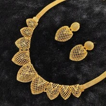 3pcs Middle Eastern Style Jewelry Set, Necklace And Earrings, Bridal Jewelry Set