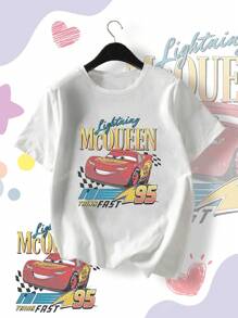 Disney Summer Lady Cartoon Pattern. Printed Casual Ladies T-Shirt, Spring And Summer Fashion Ladies Tops, Summer Tops, Ladies Summer Clothing, Summer Clothing, Graphic T-Shirt Women, Top Women